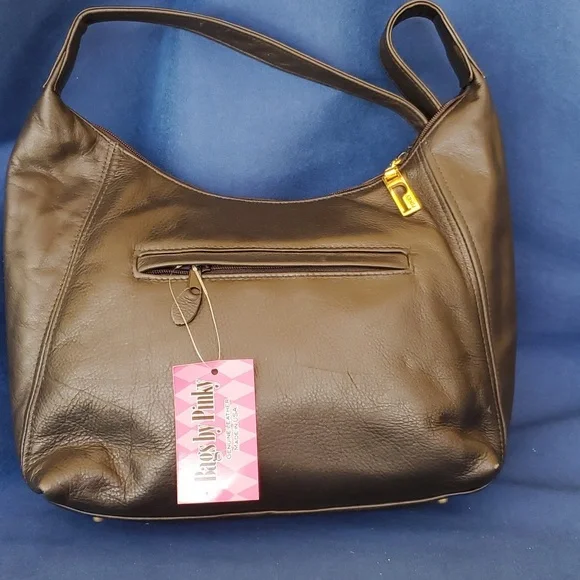 Bags by pinky brown genuine leather handbag new with tags - Picture 2 of 5